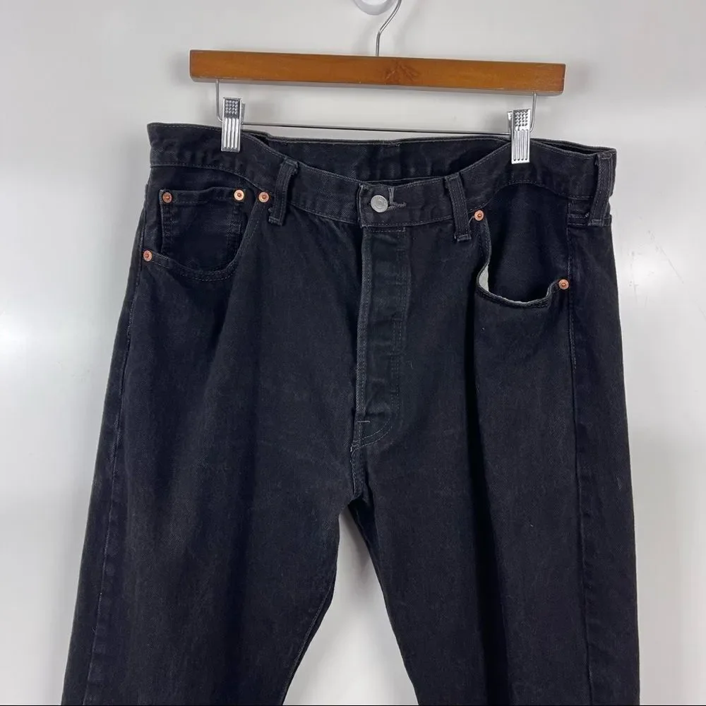 Levi's Classic 501 Straight Leg Jeans Black Button Fly Men's Size 40x30